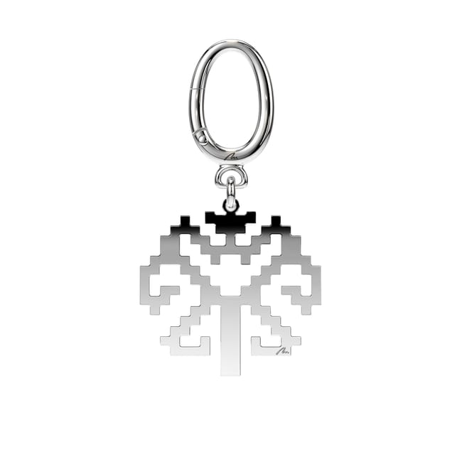 Breloc Copac Traditional, din alama placata cu paladiu