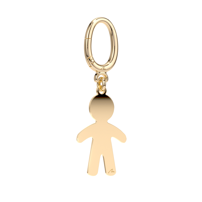 Yellow gold plated brass Boy keychain