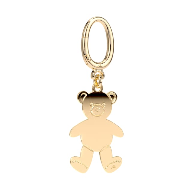 Yellow gold plated brass Teddy Bear keychain