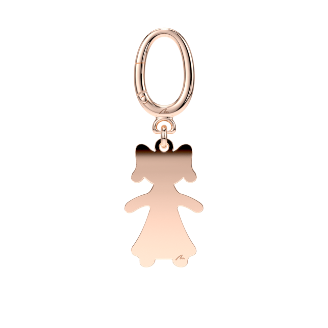 Breloc Fetita, din alama placata cu aur roz