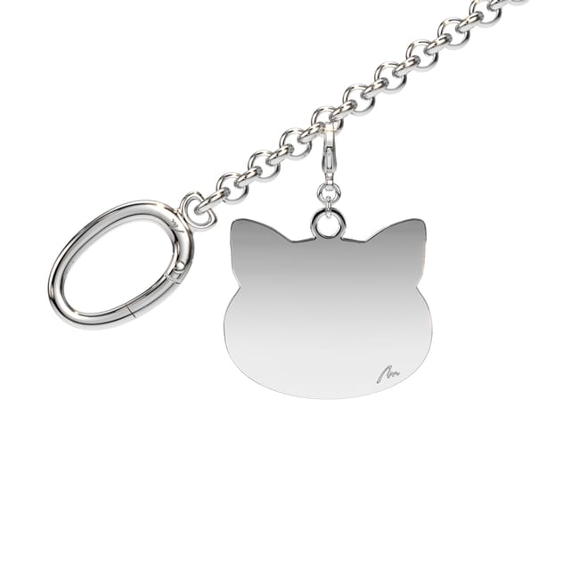 Charm pentru geanta Pisicuta, din alama placata cu paladiu