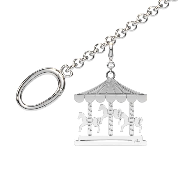 Charm pentru geanta Carusel, din alama placata cu paladiu