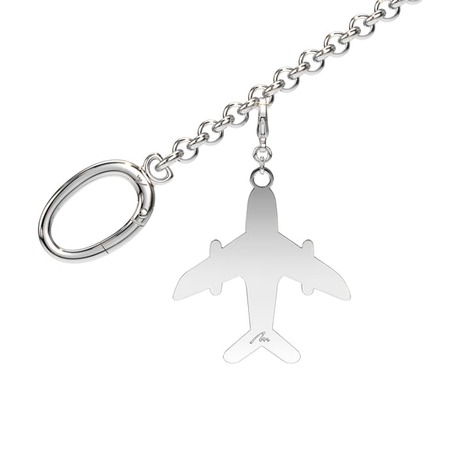 Charm pentru geanta Avion, din alama placata cu paladiu