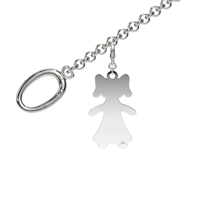 Palladium plated brass Girl bag charm
