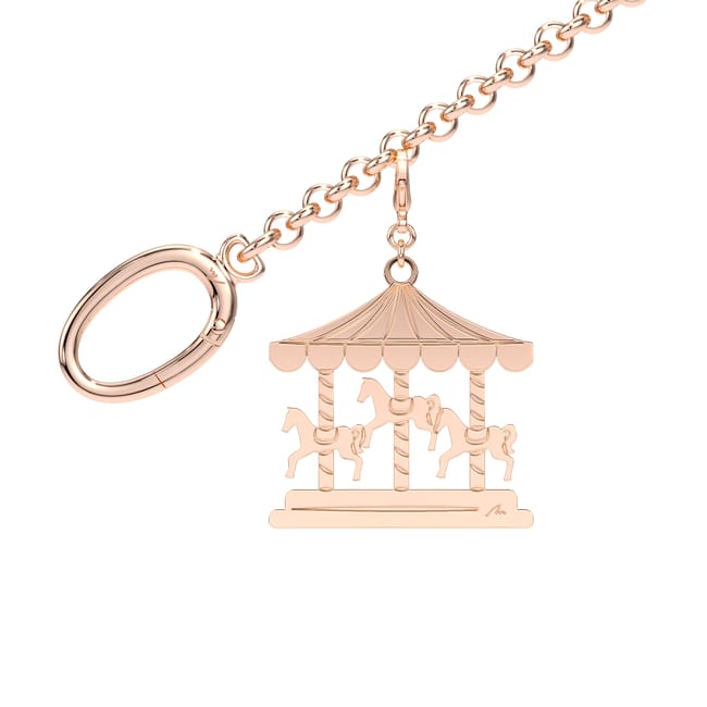 Rose gold plated brass Carousel bag charm