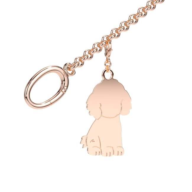 Rose gold plated brass Puppy bag charm