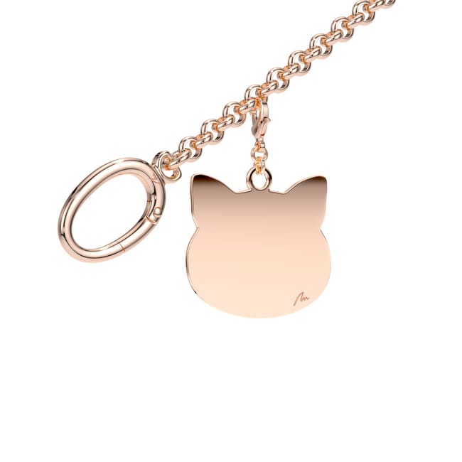 Rose gold plated brass Cat bag charm