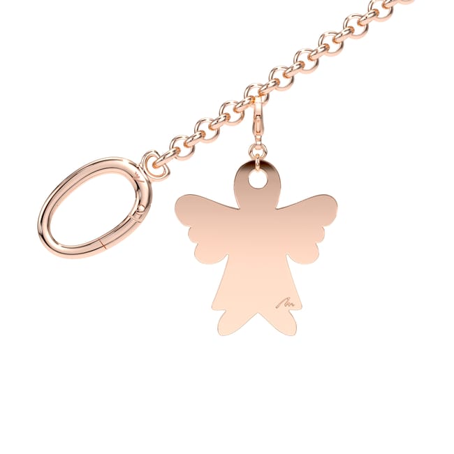 Rose gold plated brass Angel bag charm