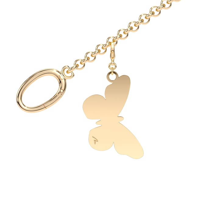 Charm pentru geanta Fluturas, din alama placata cu aur galben