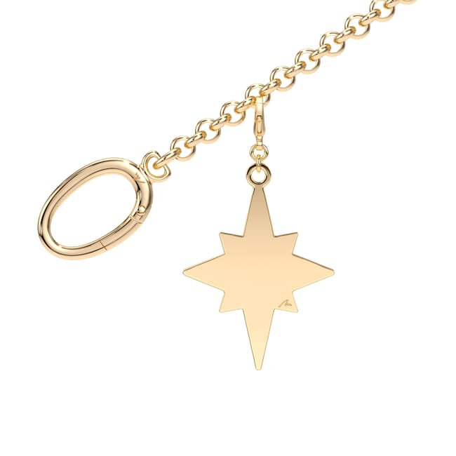 Charm pentru geanta Steaua Nordului, din alama placata cu aur galben