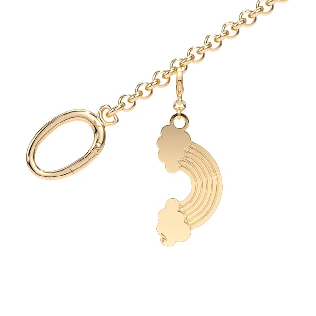 Yellow gold plated brass Rainbow bag charm