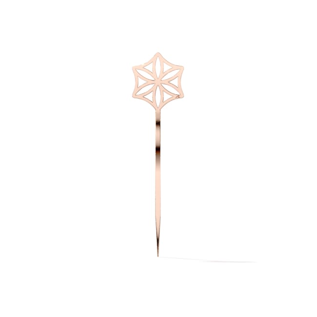 Semn de carte Rozeta, din alama placata cu aur roz