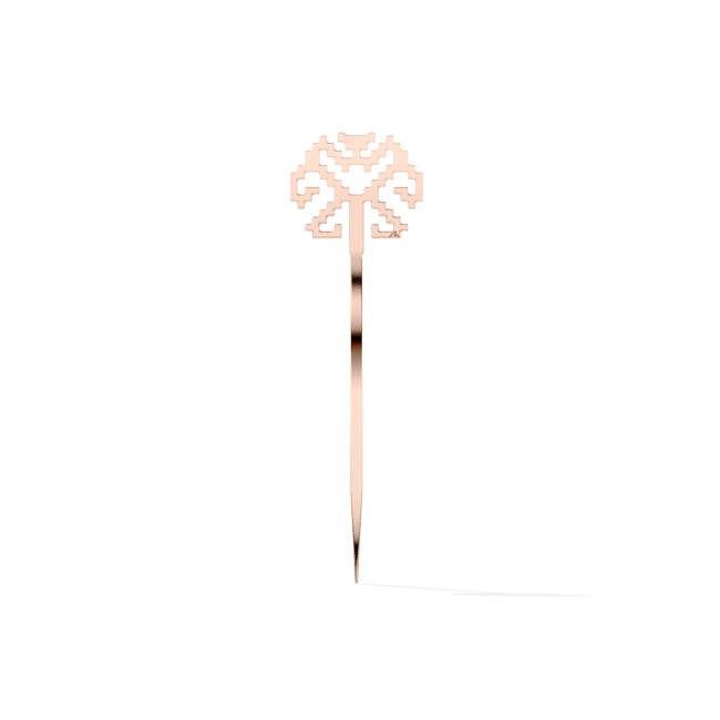 Semn de carte Copacul Vietii, din alama placata cu aur roz