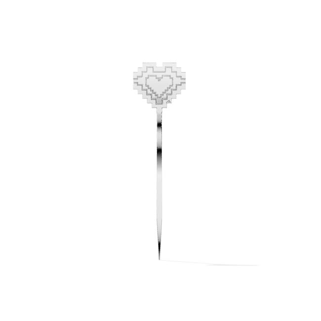 Semn de carte Inima Traditionala, din alama placata cu paladiu