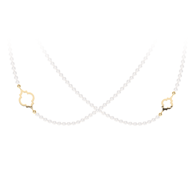 14 KT yellow gold 6 mm pearls Amina necklace