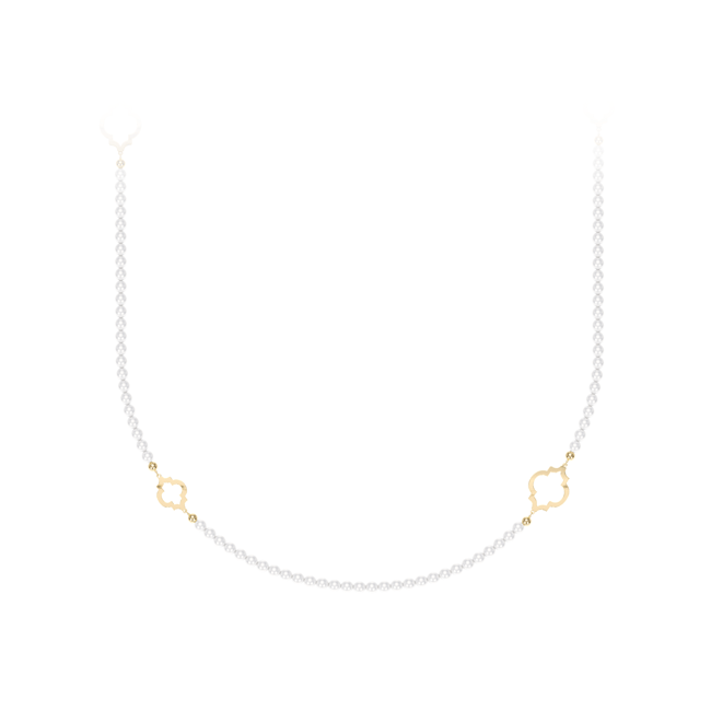 14 KT yellow gold 6 mm pearls Amina necklace