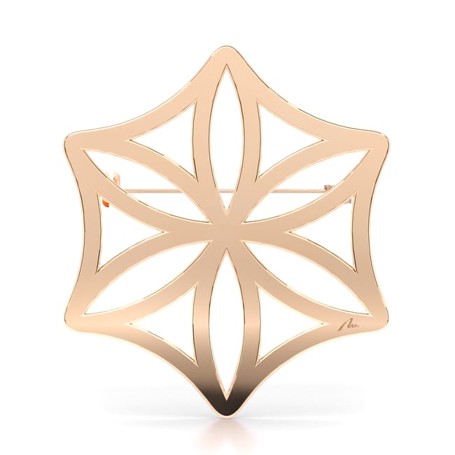 Brosa Martisor din alama placata cu aur roz, Rozeta