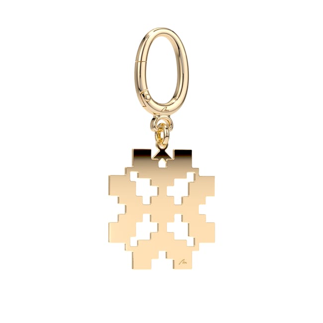 Martisor breloc Trifoi Traditional, din alama placata cu aur galben