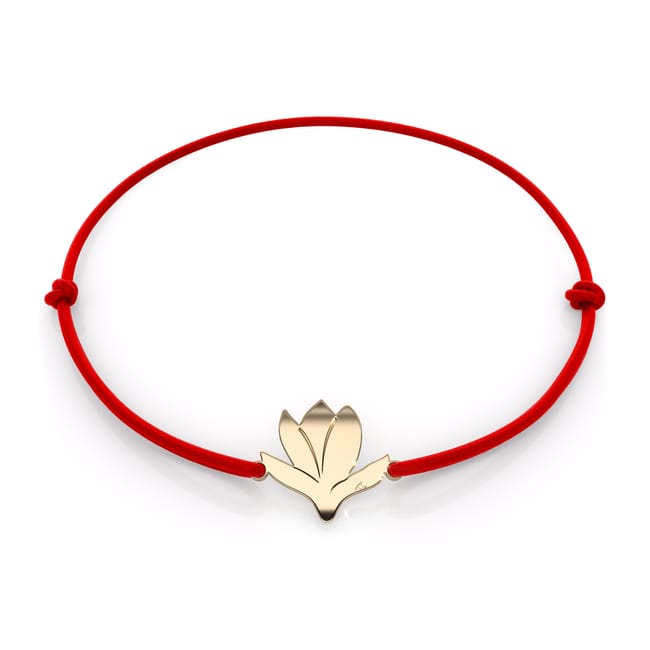 Bratara snur Magnolia, din alama placata cu aur galben