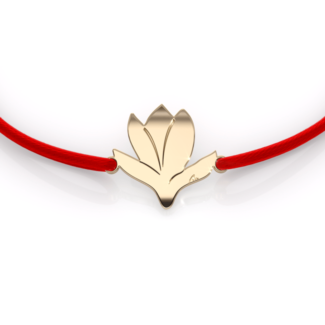 Bratara snur Magnolia, din alama placata cu aur galben