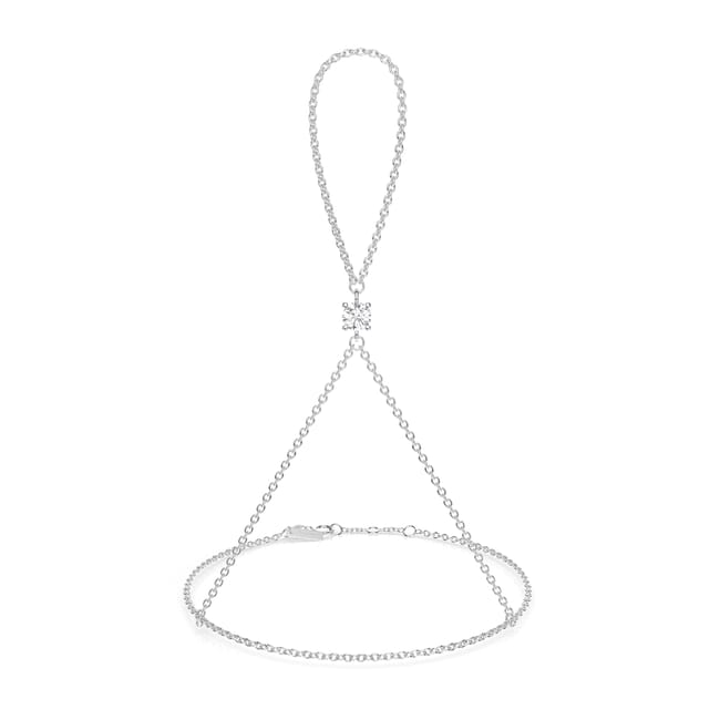 Bratara Solitaire cu diamant de laborator 0.50 CT, din aur alb 14 KT