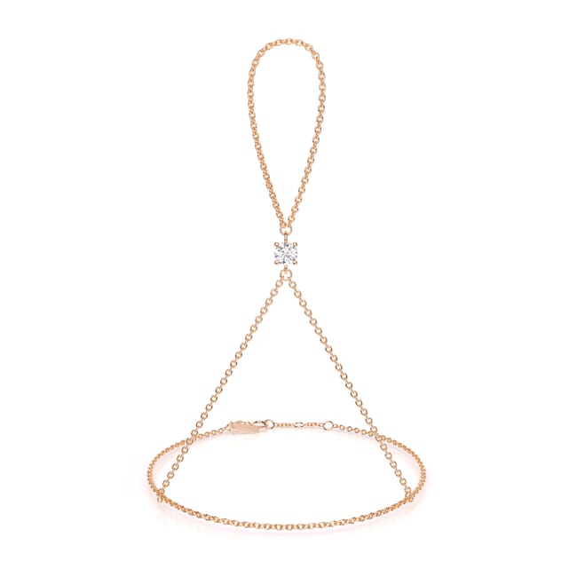 Bratara Solitaire cu diamant de laborator 0.50 CT, din aur roz 14 KT