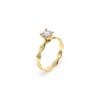 14 KT Yellow Gold Infinity Engagement Ring Round Cut 0.50 CT LGD