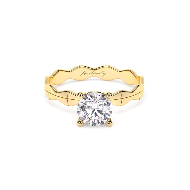 14 KT Yellow Gold Infinity Engagement Ring Round Cut 1.00 CT LGD