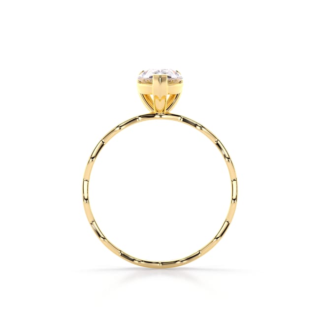 14 KT Yellow Gold Infinity Engagement Ring Pear Cut 1.00 CT LGD