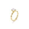 14 KT Yellow Gold Infinity Engagement Ring Emerald Cut 1.00 CT LGD