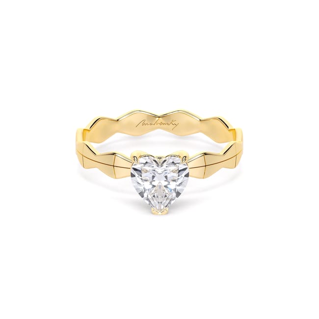 14 KT Yellow Gold Infinity Engagement Ring Heart Cut 1.00 CT LGD