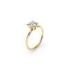 18 KT Yellow Gold Iconic M Engagement Ring Round Cut LGD 1.00 CT