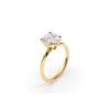 18 KT Yellow Gold Iconic M Engagement Ring Round Cut LGD 2.00 CT