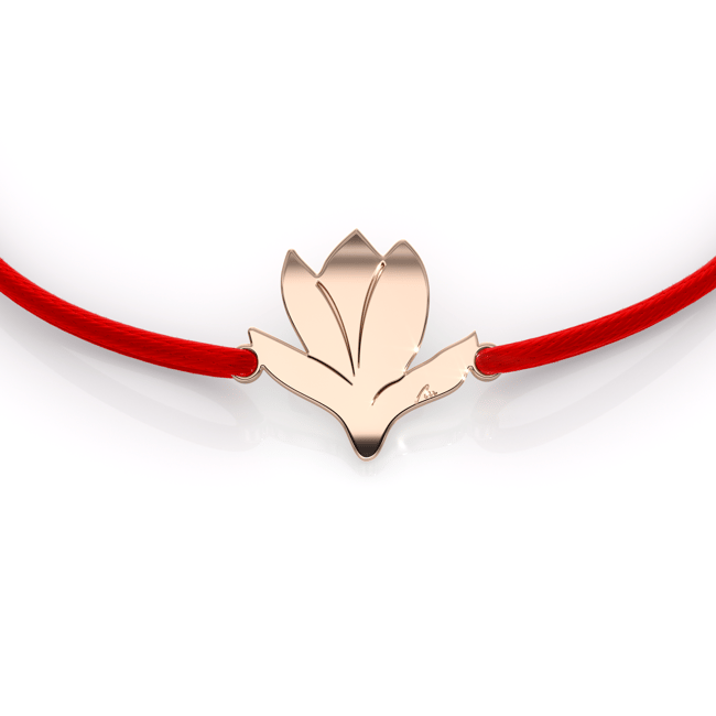 Bratara snur Magnolia, din alama placata cu aur roz