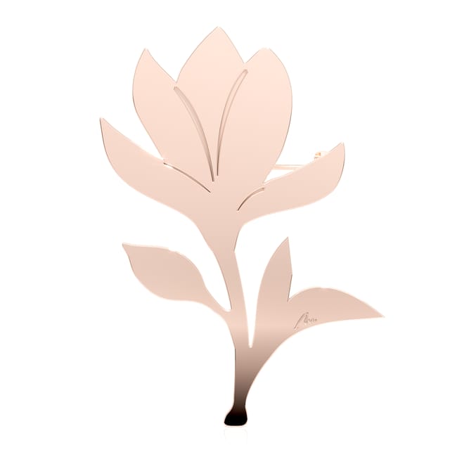 Brosa Magnolia, din alama placata cu aur roz