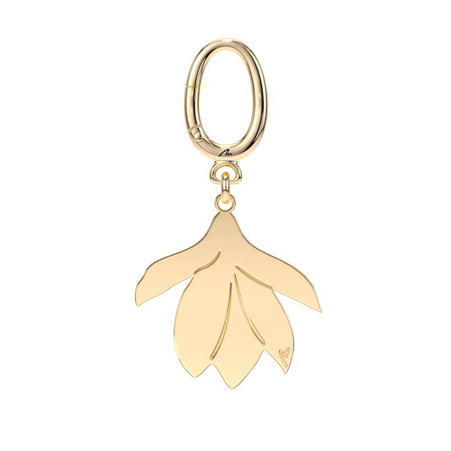 Breloc Magnolia, din alama placata cu aur galben
