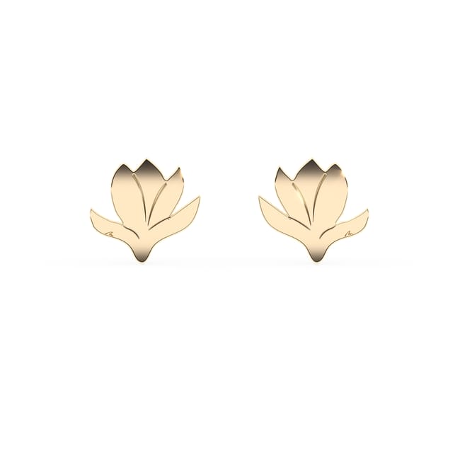 14 KT yellow gold Magnolia earrings