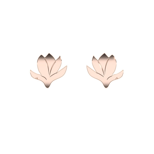 14 KT rose gold Magnolia earrings