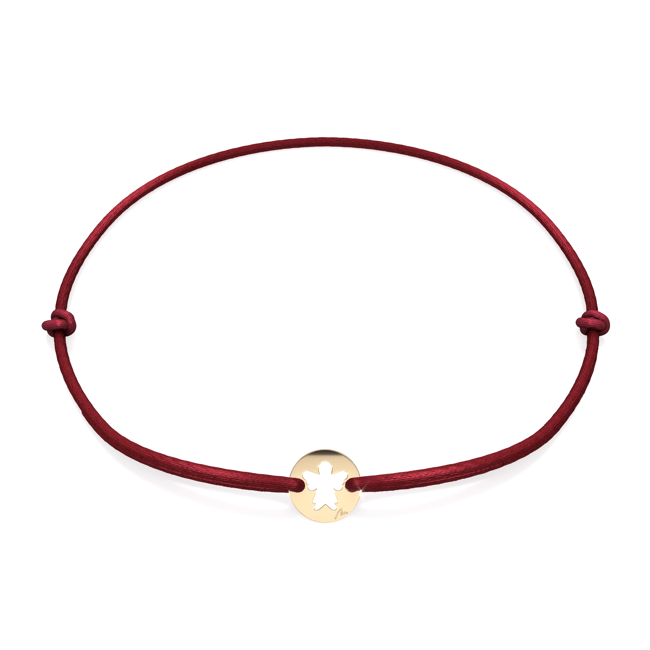 14 KT yellow gold Angel in Little Coin bracelet on string