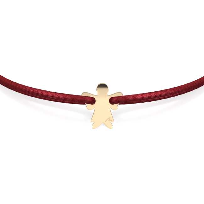 14 KT yellow gold Angel M Malvensky bracelet on string