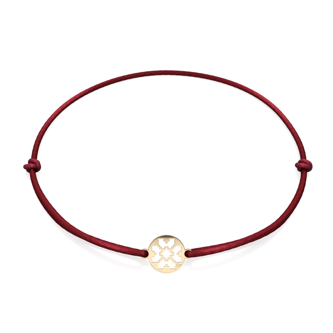 Bratara pe snur Trifoi Traditional in Banut, din aur galben 14 KT