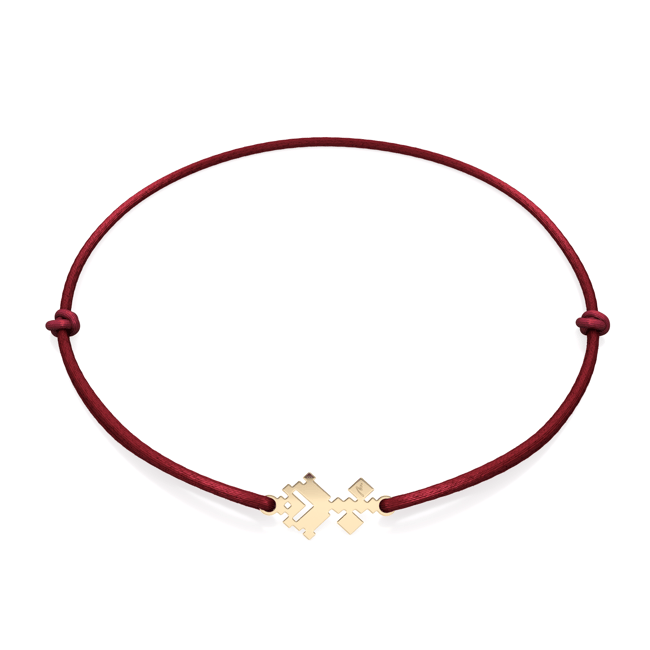 Bratara pe snur Trandafir Traditional, din aur galben 14 KT