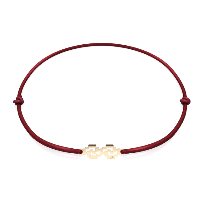14 KT yellow gold Spiral bracelet on string