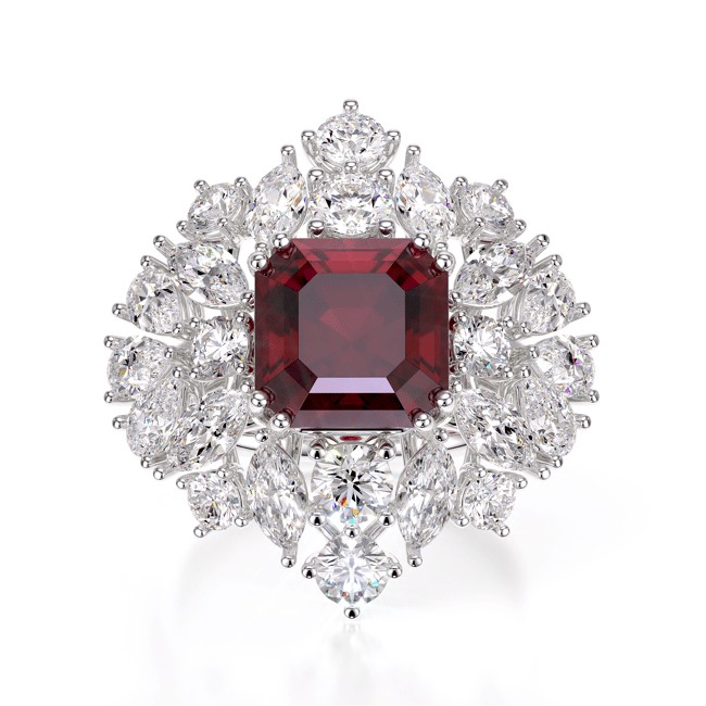 Inel din aur alb 18 KT, The Royal Rubin