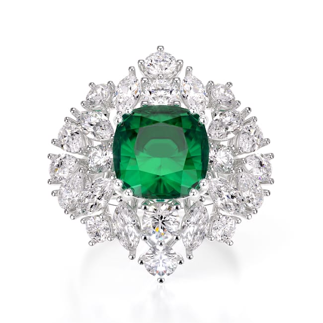 Inel din aur alb 18 KT, The Royal Smarald