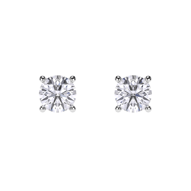 Cercei Studs, cu diamante de laborator 2.00 CT, din aur alb 18 KT