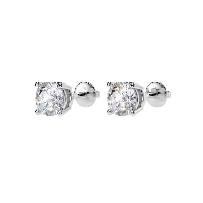 Cercei Studs, cu diamante de laborator 2.00 CT, din aur alb 18 KT