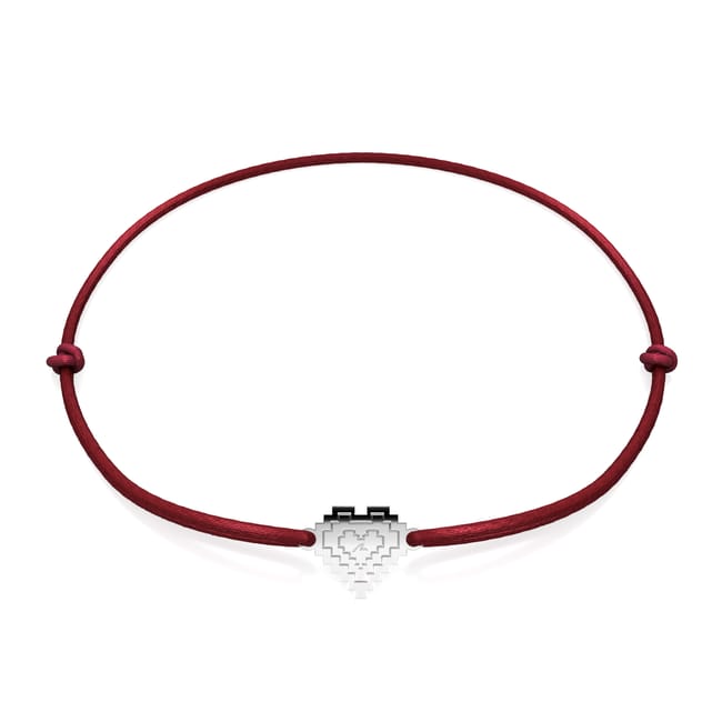 14 KT white gold Traditional Heart bracelet on string