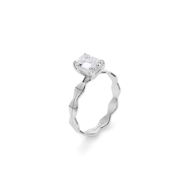 Inel de logodna Infinity Aur Alb 14 KT Emerald Cut 1.00 DVS1 CT LGD