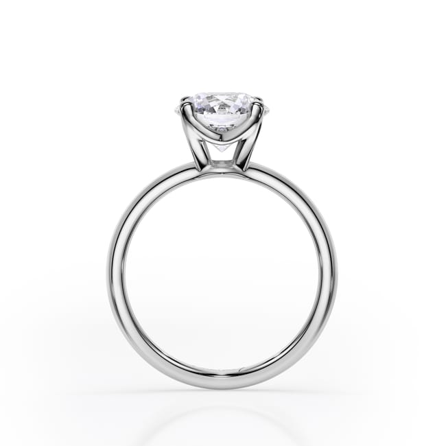 18 KT White Gold Iconic M Engagement Ring LGD Round Cut 2.03 CT